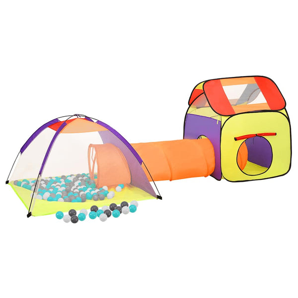 Tenda de brincar infantil com 250 bolas 338x123x111 cm multicor