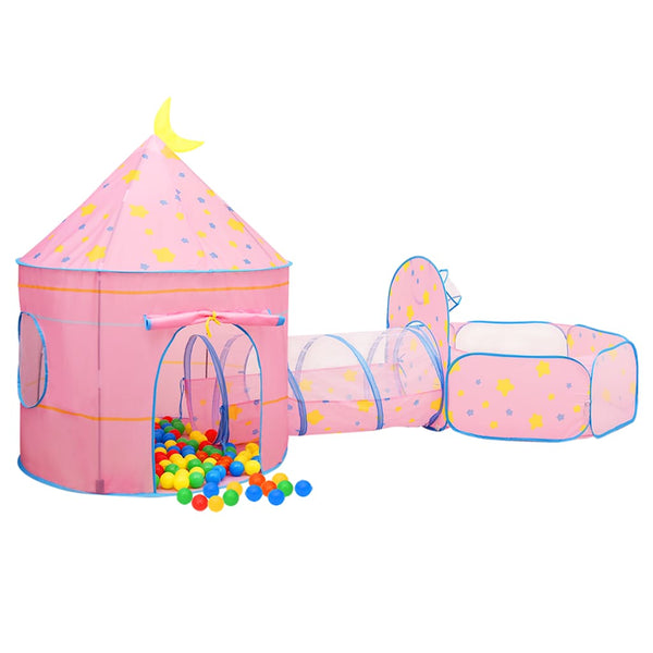 Tenda de brincar infantil com 250 bolas 301x120x128 cm rosa