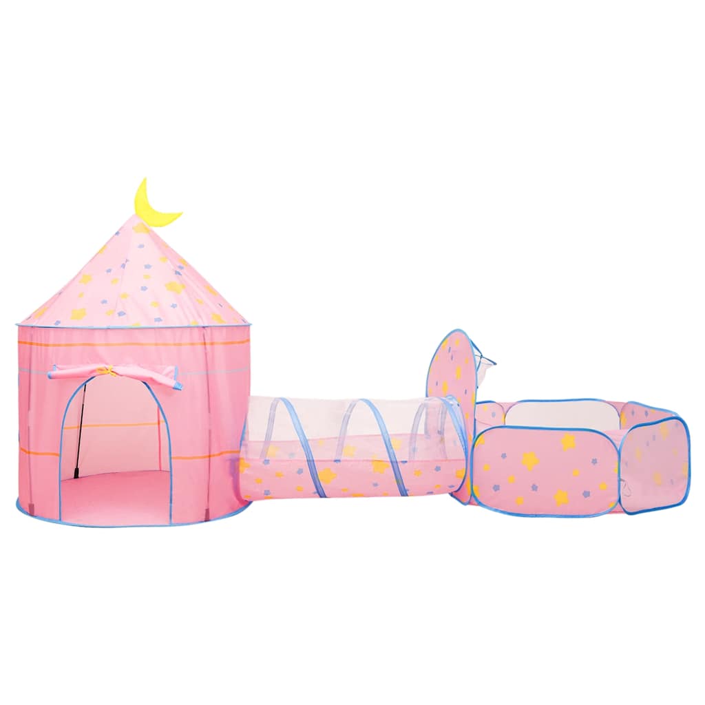 Tenda de brincar infantil com 250 bolas 301x120x128 cm rosa