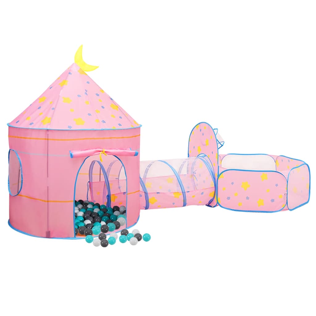Tenda de brincar infantil com 250 bolas 301x120x128 cm rosa