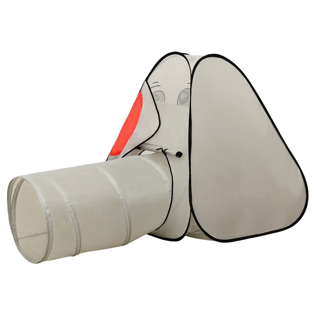 Tenda de brincar elefante com 250 bolas 174x86x101 cm cinzento