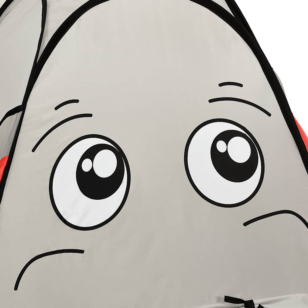 Tenda de brincar elefante com 250 bolas 174x86x101 cm cinzento