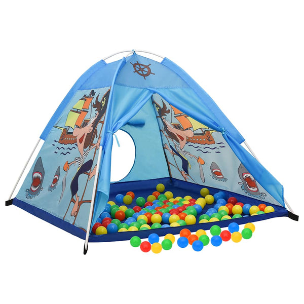 Tenda de brincar infantil com 250 bolas 120x120x90 cm azul
