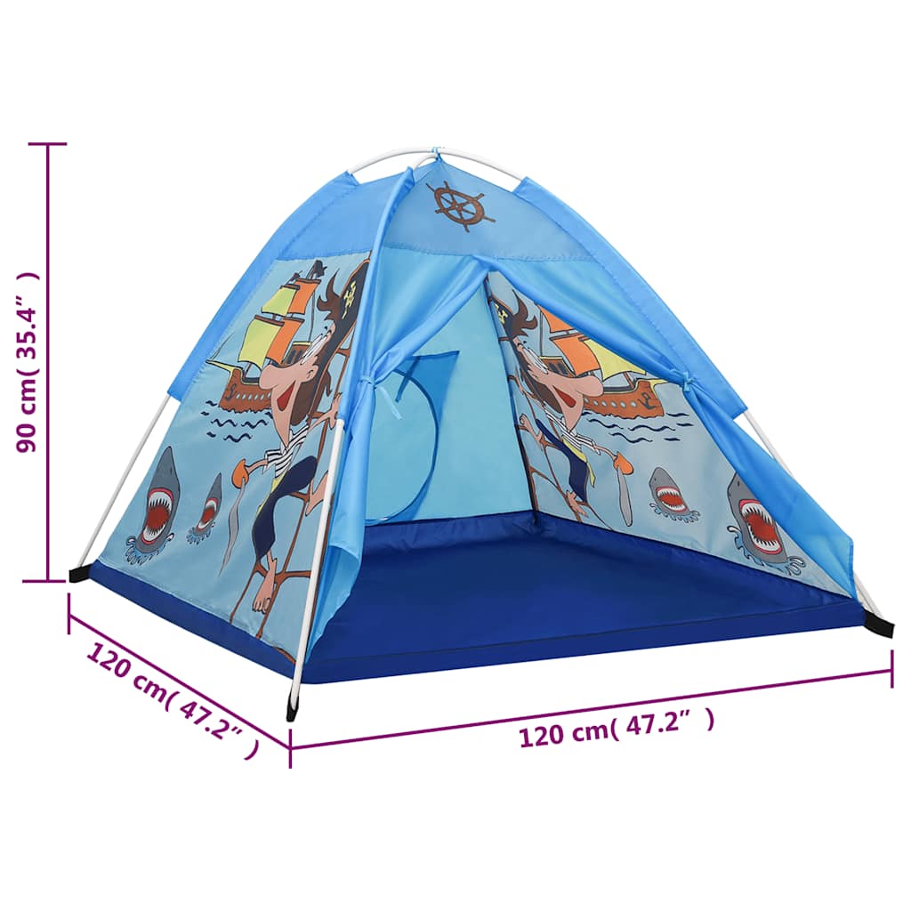 Tenda de brincar infantil com 250 bolas 120x120x90 cm azul
