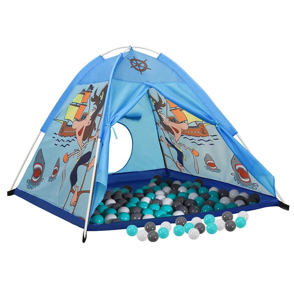 Tenda de brincar infantil com 250 bolas 120x120x90 cm azul
