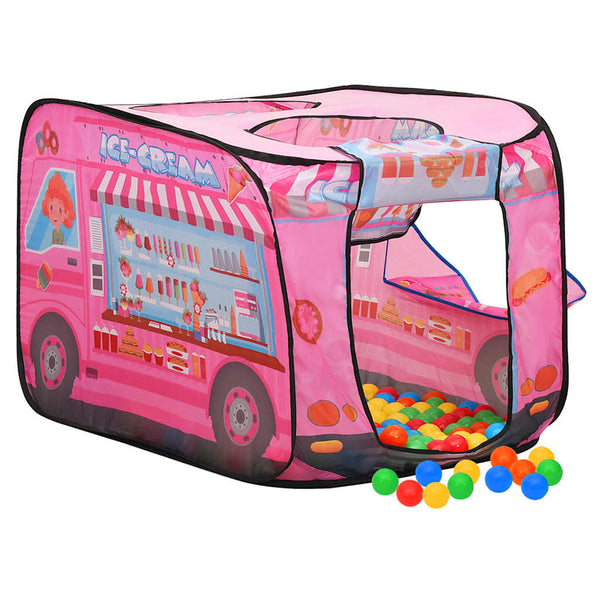 Tenda de brincar infantil com 250 bolas 70x112x70 cm rosa