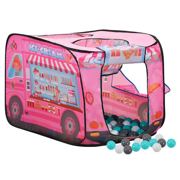 Tenda de brincar infantil com 250 bolas 70x112x70 cm rosa