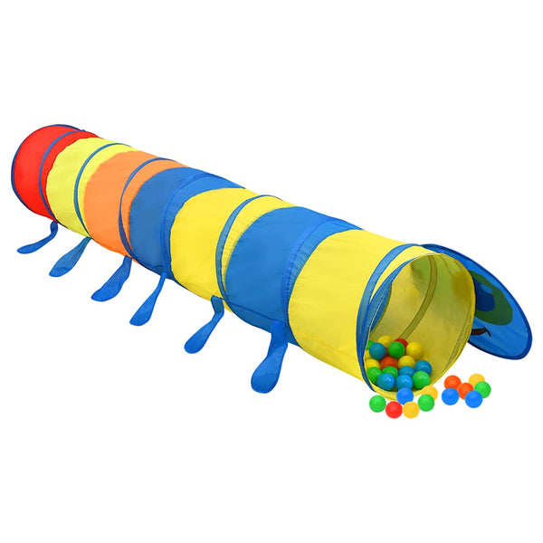 Túnel de brincar infantil c/ 250 bolas 245cm poliéster multicor