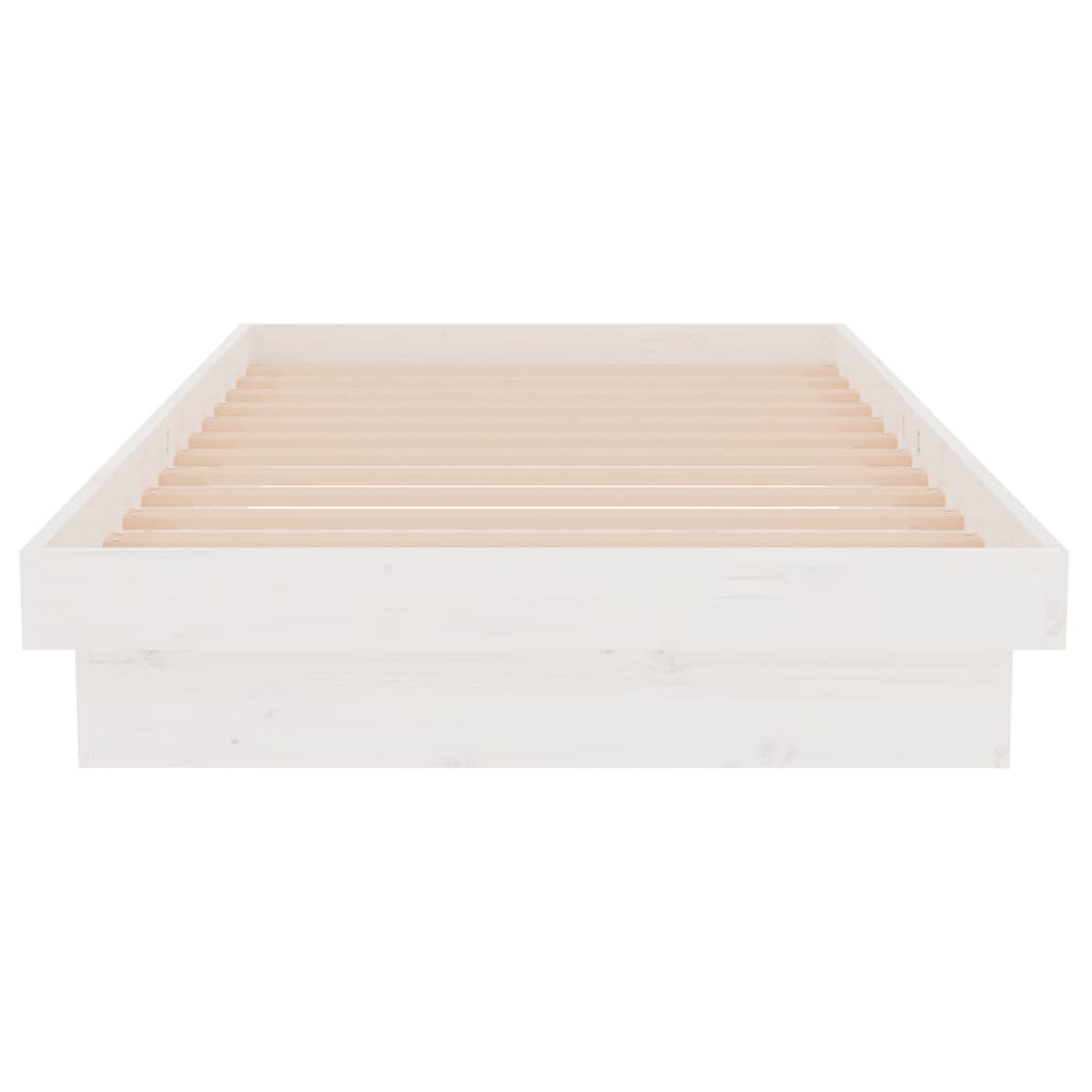 Estrutura de cama solteiro 90x190 cm madeira maciça branco
