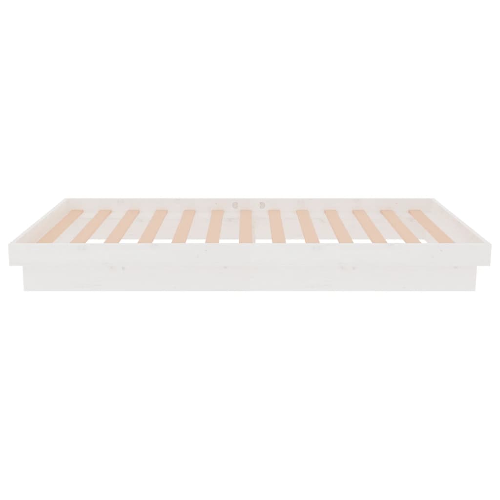 Estrutura de cama solteiro 90x190 cm madeira maciça branco
