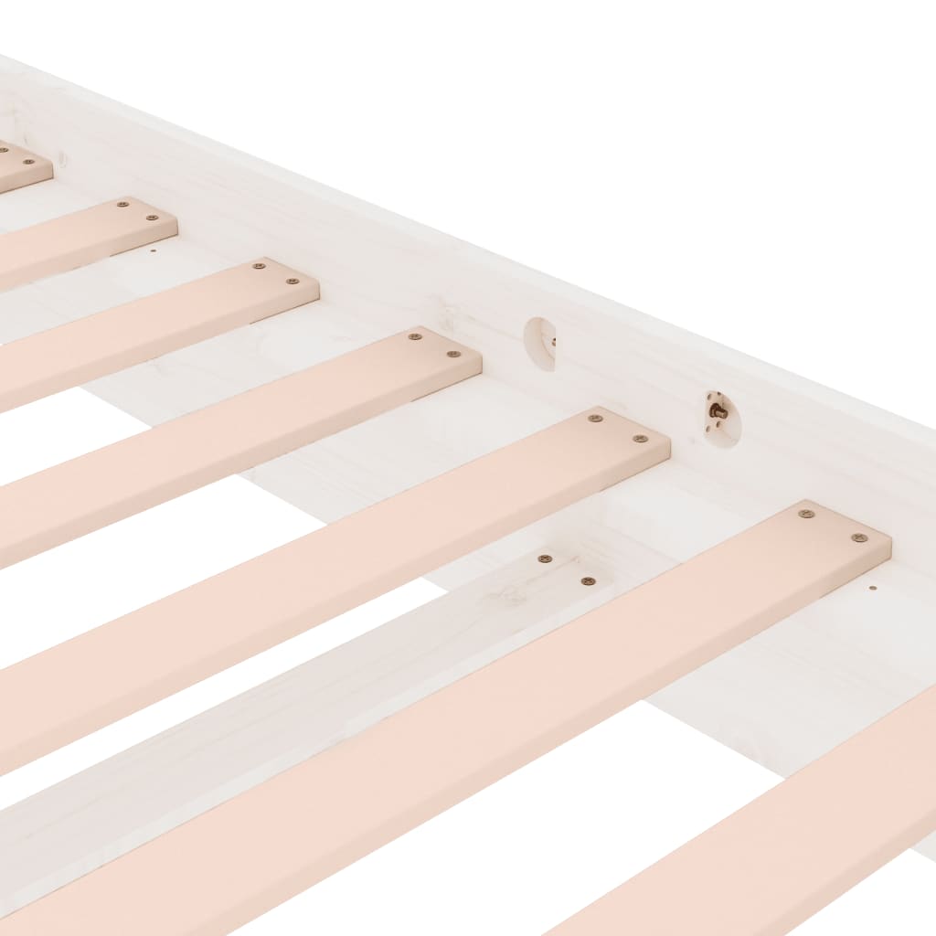 Estrutura de cama solteiro 90x190 cm madeira maciça branco