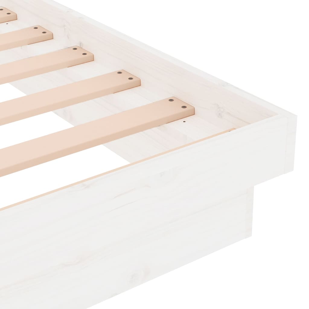 Estrutura de cama solteiro 90x190 cm madeira maciça branco