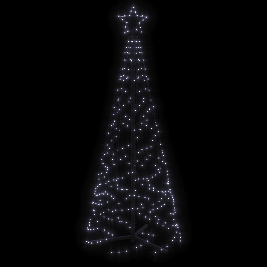 Árvore de Natal em cone 200 luzes LED 70x180 cm branco frio