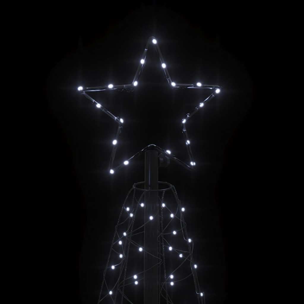 Árvore de Natal em cone 200 luzes LED 70x180 cm branco frio