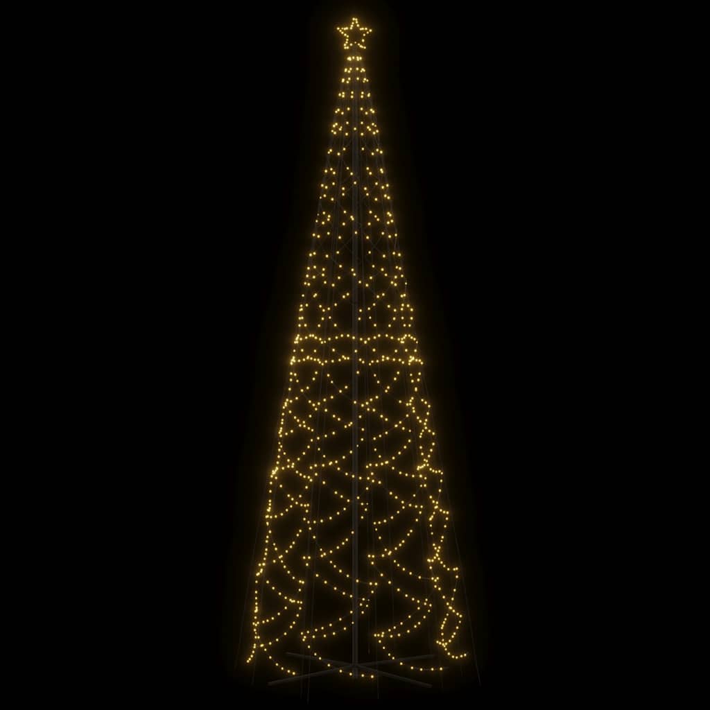 Árvore de Natal em cone 1400 luzes LED 160x500 cm branco quente