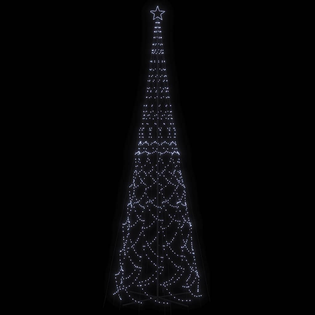 Árvore de Natal em cone 3000 luzes LED 230x800 cm branco frio