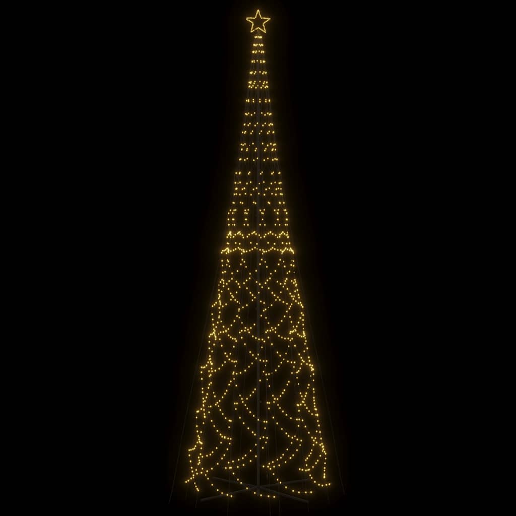Árvore de Natal em cone 3000 luzes LED 230x800 cm branco quente