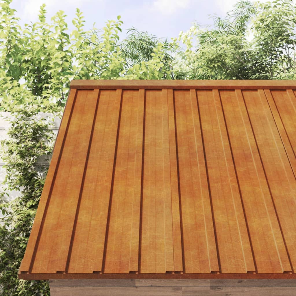 Painel de telhado 12 pcs 60x44 cm aço corten cor enferrujado