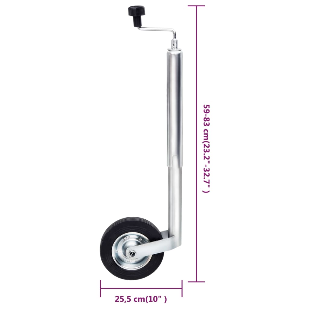 Roda jockey para reboque 48 mm aço galvanizado