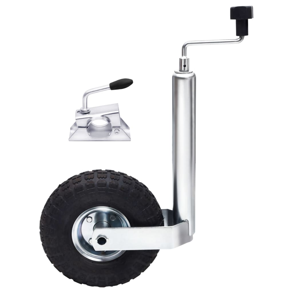 Roda jockey p/ reboque c/ braçadeira de divisão aço galvanizado