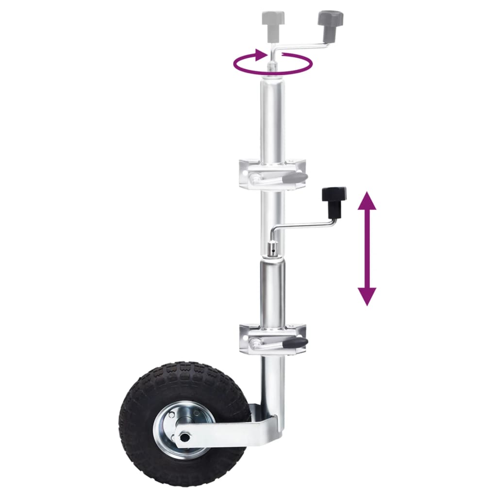Roda jockey p/ reboque c/ braçadeira de divisão aço galvanizado