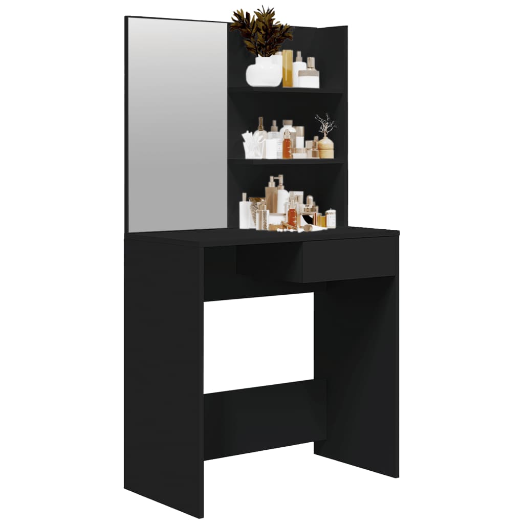 Toucador com espelho 74,5x40x141 cm preto
