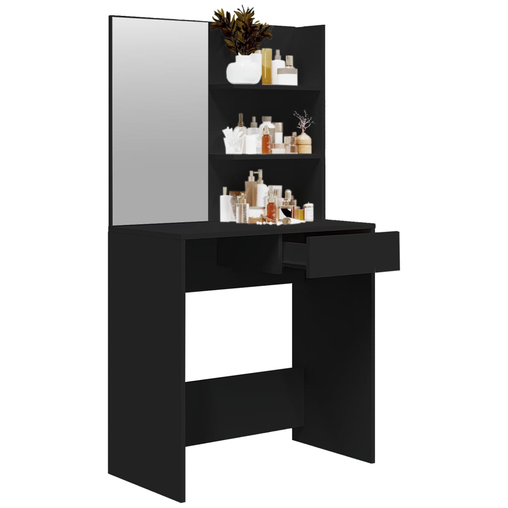 Toucador com espelho 74,5x40x141 cm preto