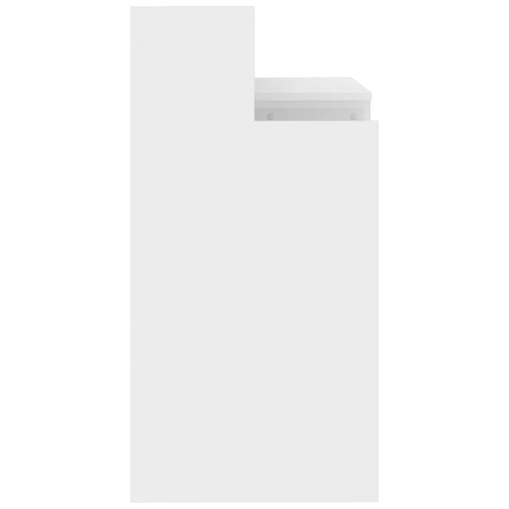 Secretária c/ LED 97x45x90cm derivados madeira branco brilhante
