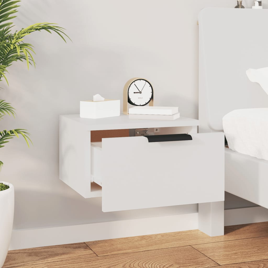 Mesa de cabeceira montagem na parede 34x30x20 cm branco