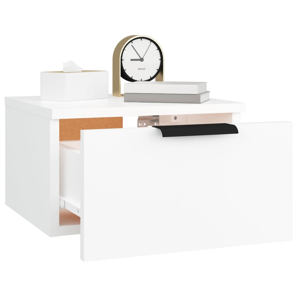 Mesa de cabeceira montagem na parede 34x30x20 cm branco