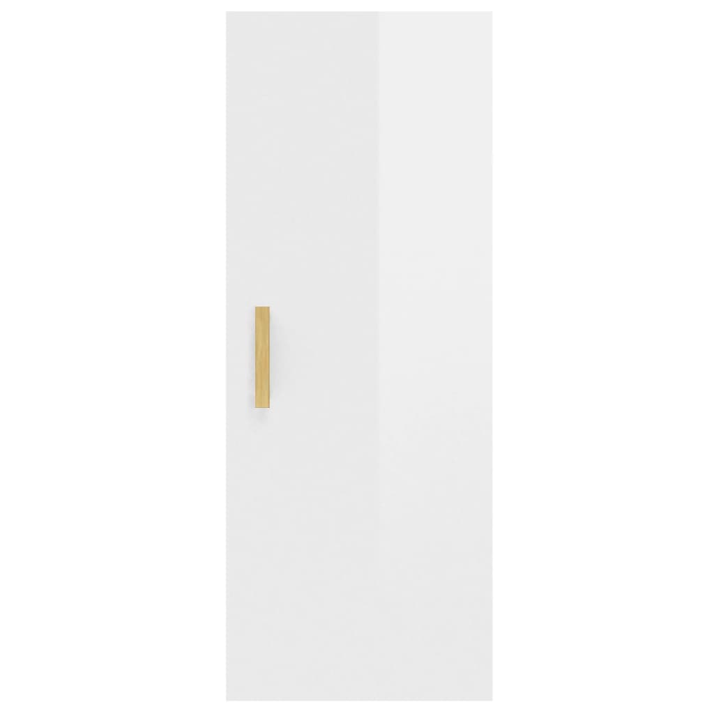 Armário parede 34,5x34x90 cm derivados madeira branco brilhante