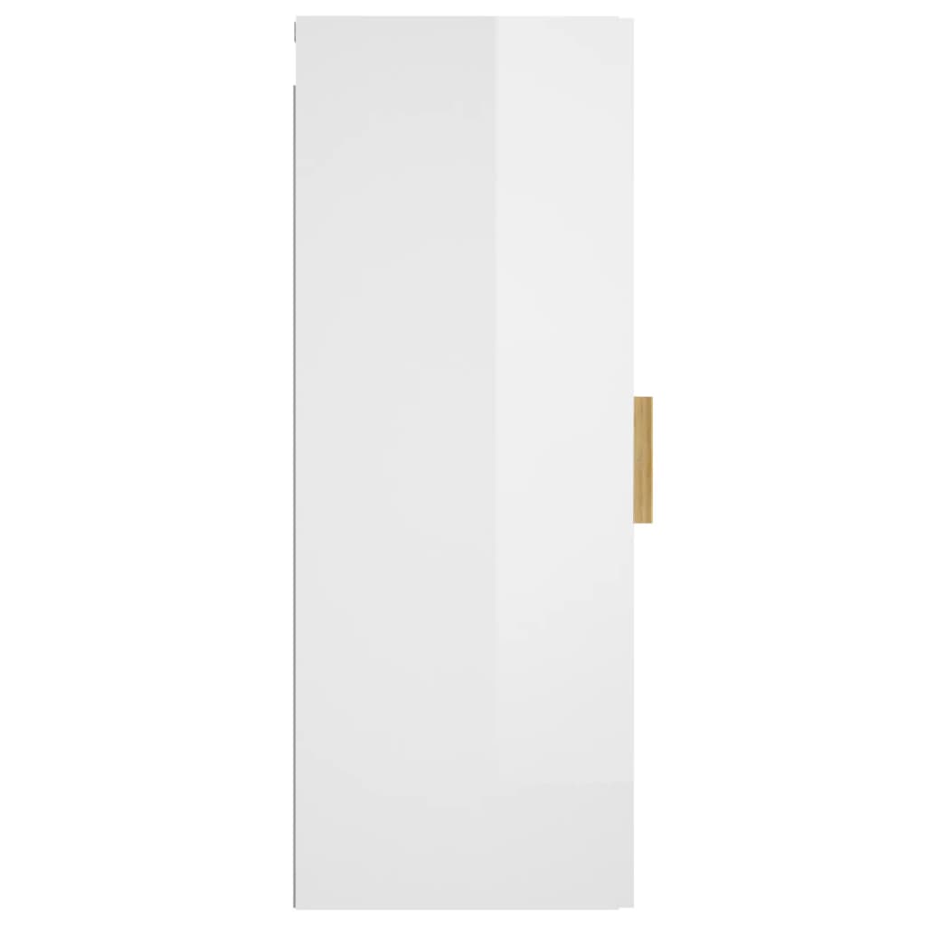 Armário parede 34,5x34x90 cm derivados madeira branco brilhante