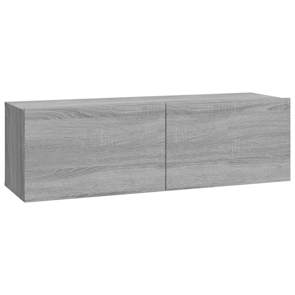 Armários parede 2pcs 100x30x30 cm derivados cinza sonoma