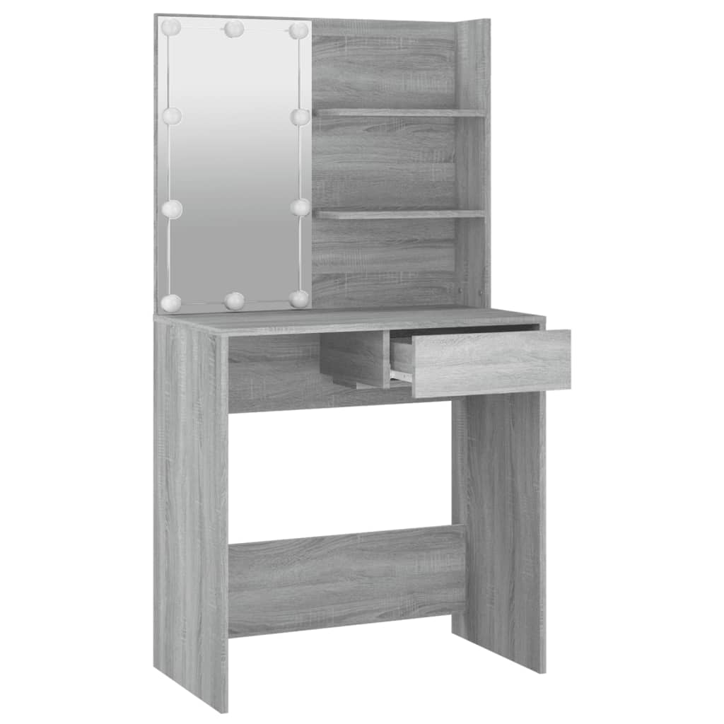 Toucador com LEDs 74,5x40x141 cm sonoma cinza