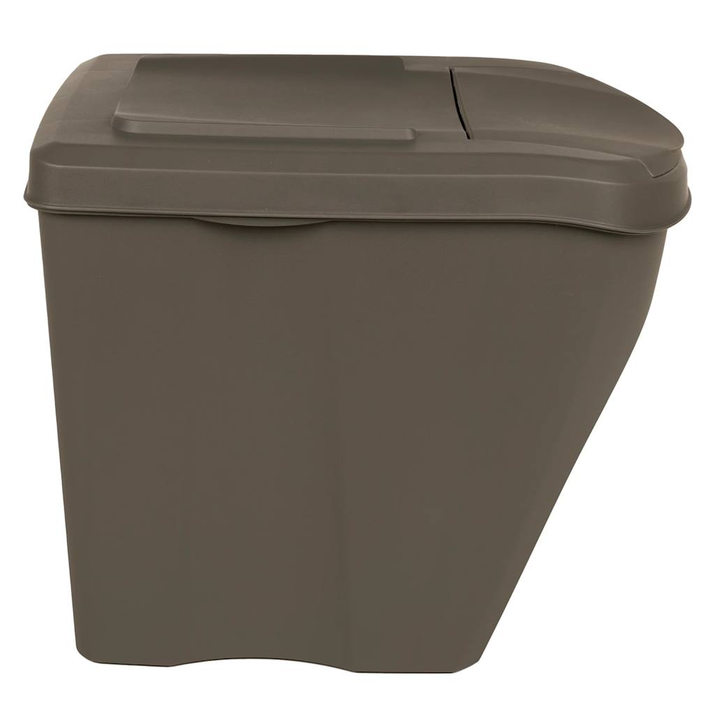 Caixotes do lixo empilháveis 3 pcs 75 L polipropileno cinzento