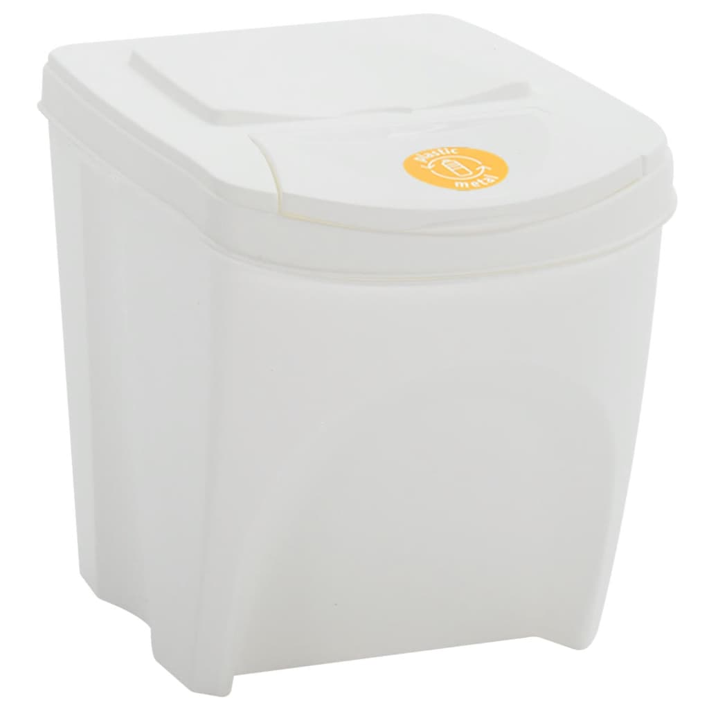 Caixotes do lixo empilháveis 4 pcs 100 L polipropileno branco