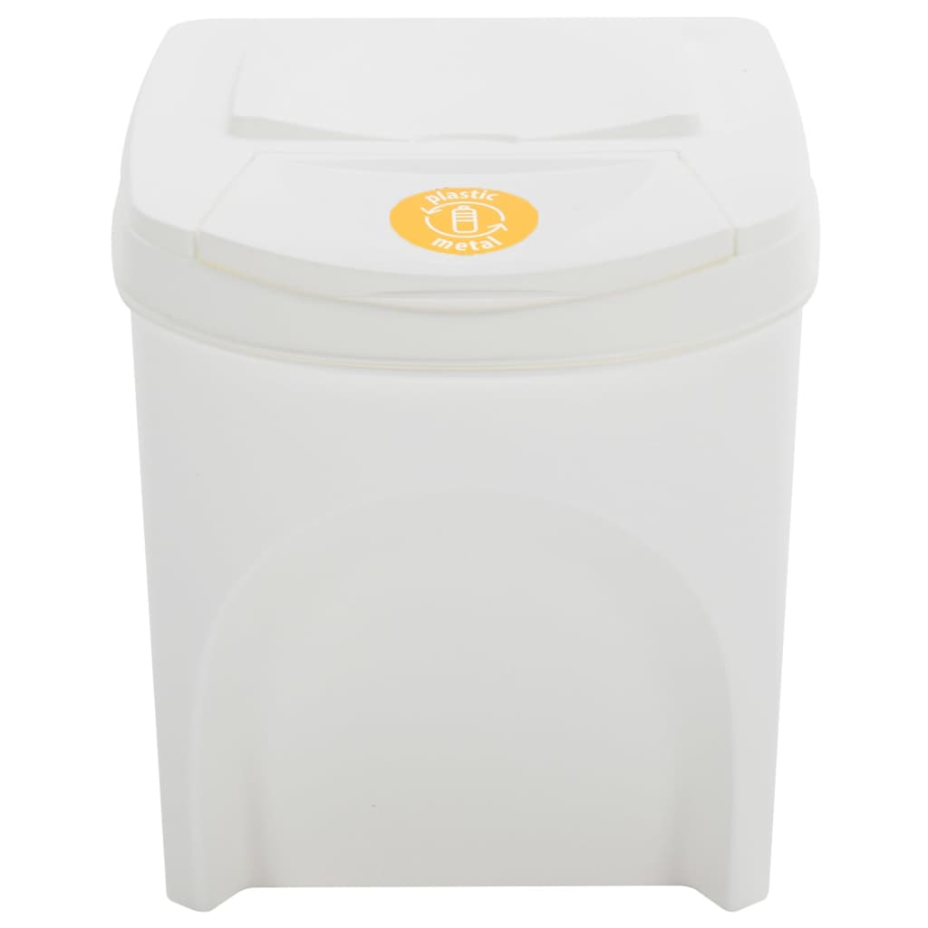 Caixotes do lixo empilháveis 4 pcs 100 L polipropileno branco