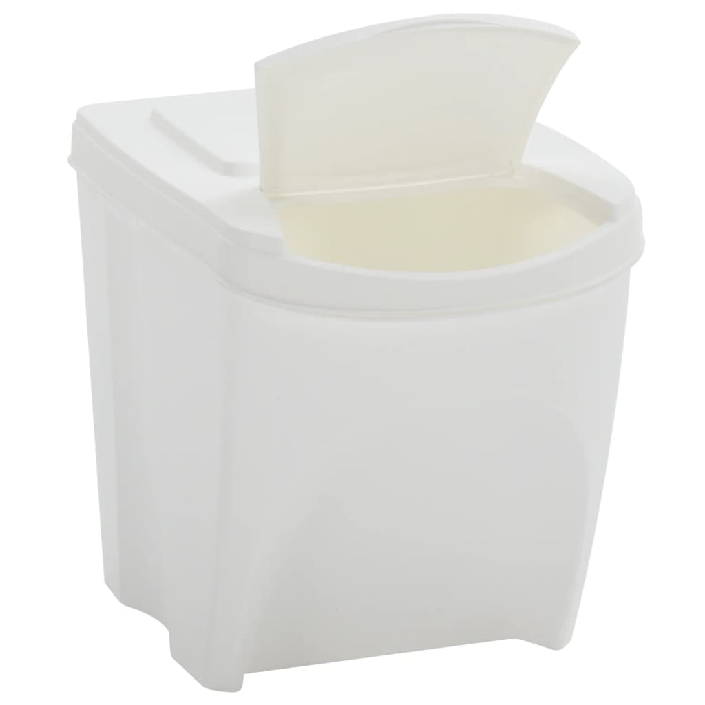 Caixotes do lixo empilháveis 4 pcs 100 L polipropileno branco