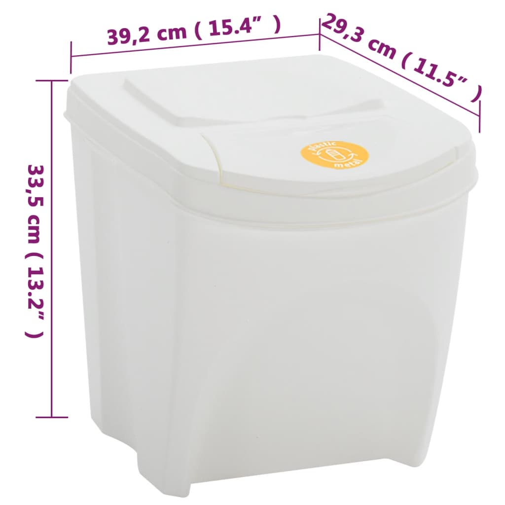 Caixotes do lixo empilháveis 4 pcs 100 L polipropileno branco
