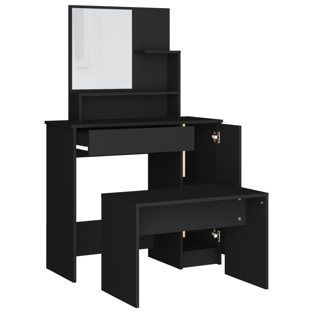 Conjunto de toucador 86,5x35x136 cm preto