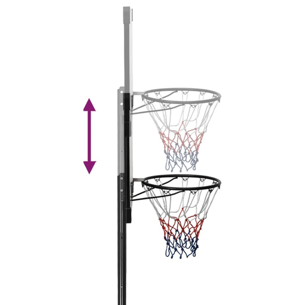 Tabela de basquetebol 280-350 cm policarbonato transparente