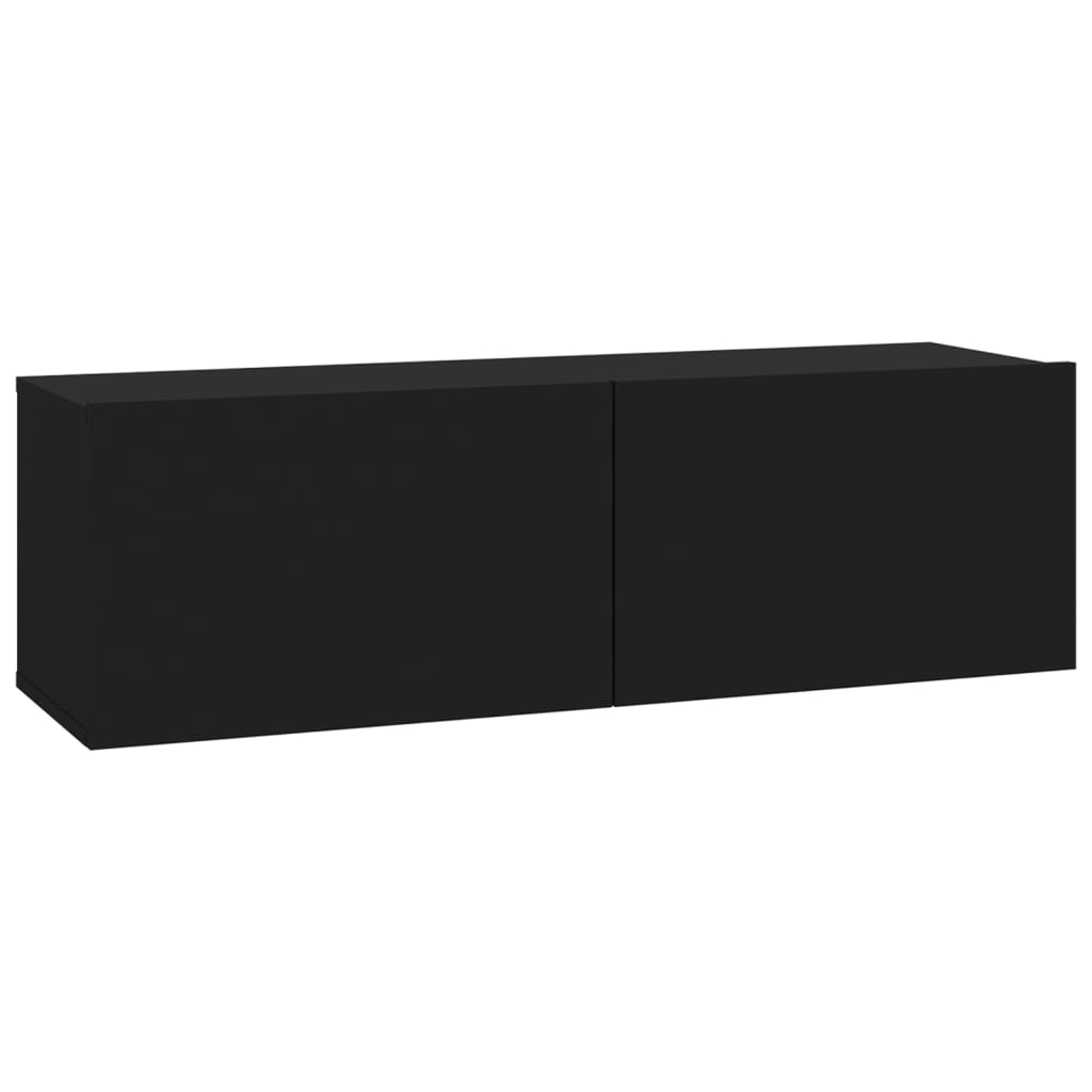 Móveis de TV parede 4 pcs 100x30x30 cm preto