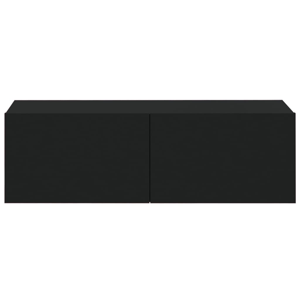 Móveis de TV parede 4 pcs 100x30x30 cm preto