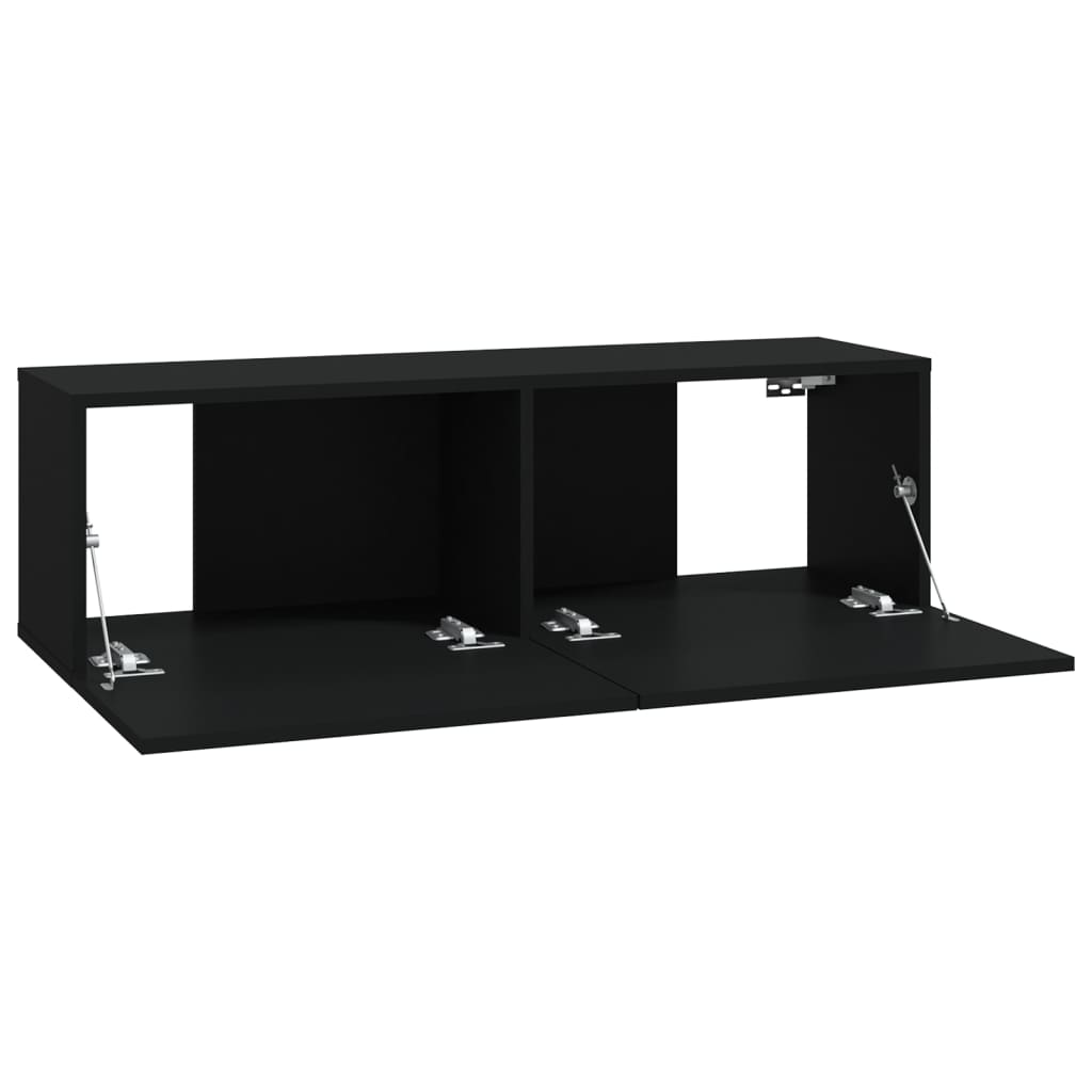 Móveis de TV parede 4 pcs 100x30x30 cm preto