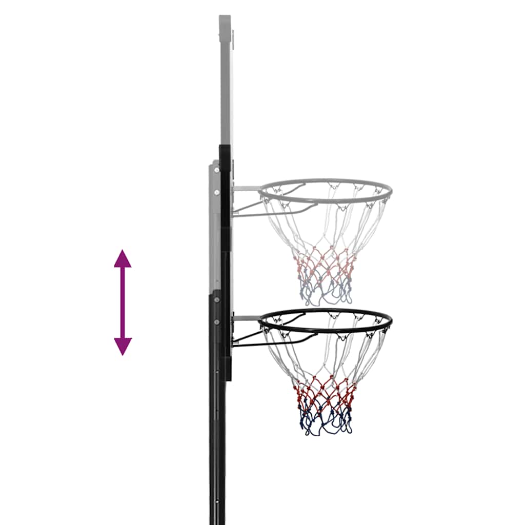Tabela de basquetebol 256-361 cm policarbonato transparente