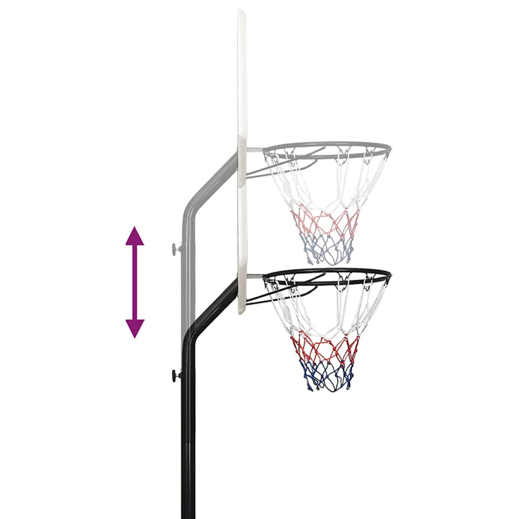 Tabela de basquetebol 237-307 cm polietileno branco