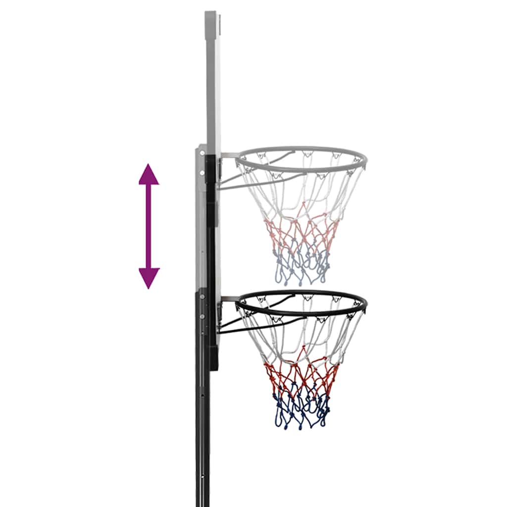 Tabela de basquetebol 235-305 cm policarbonato transparente