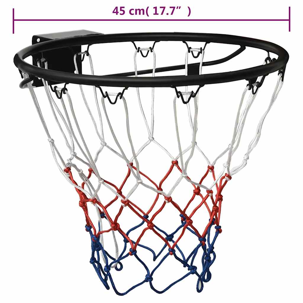 Cesto de basquetebol 45 cm aço preto