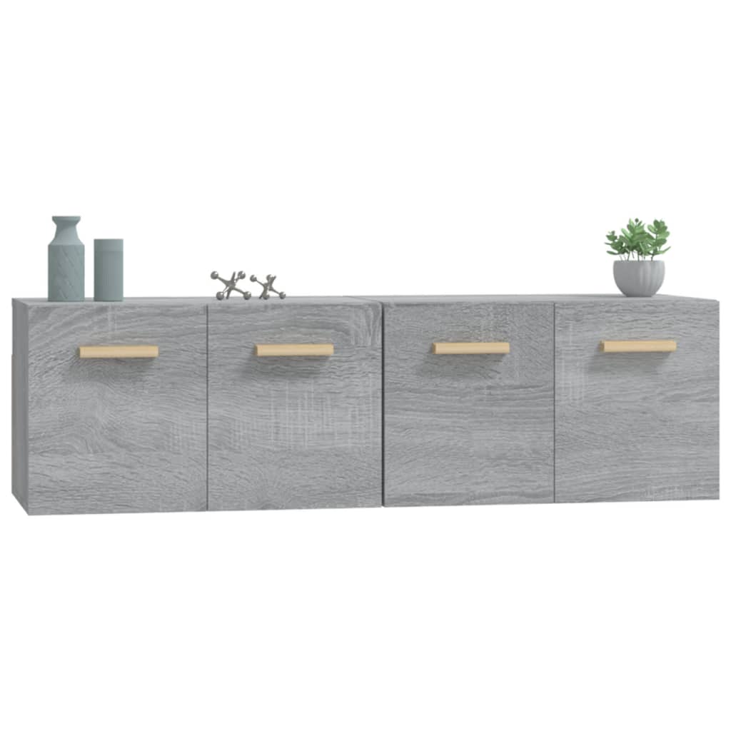 Armário parede 2pcs 60x36,5x35cm madeira processa. cinza sonoma