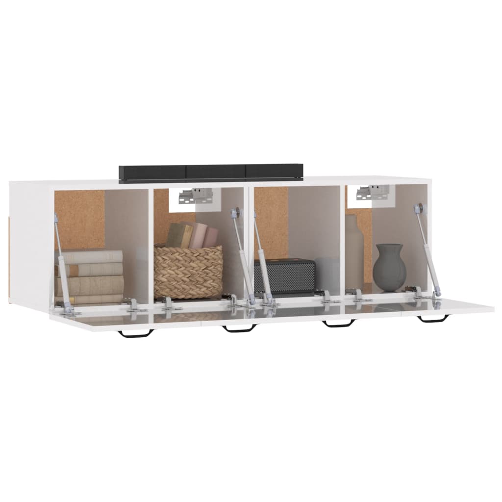 Armários parede 2pcs 80x36,5x35 cm madeira branco brilhante
